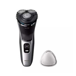 Philips Rasoir électrique Series 3000 S3143 Wet & Dry, 27 lames PowerCut autoaffûtables, recharge USB, noir et argent
