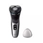 Philips Rasoir électrique Series 3000 S3143 Wet & Dry, 27 lames PowerCut autoaffûtables, recharge USB, noir et argent