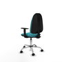 PIQUERAS Y CRESPO Chaise de bureau Algarra, tissu turquoise, base chromée