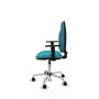 PIQUERAS Y CRESPO Chaise de bureau Algarra, tissu turquoise, base chromée
