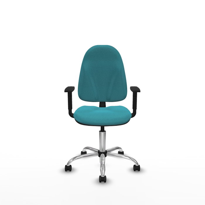 PIQUERAS Y CRESPO Chaise de bureau Algarra, tissu turquoise, base chromée