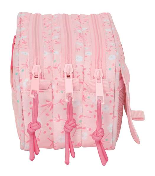 Safta Portatodo Triple Big Miffy "Flores" - Boîte de rangement à 3 compartiments pour enfants - 21,5 x 10 x 8 cm