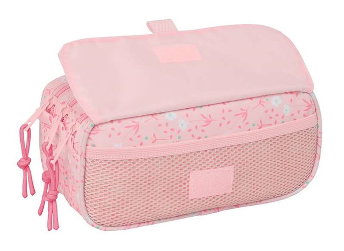 Safta Portatodo Triple Big Miffy "Flores" - Boîte de rangement à 3 compartiments pour enfants - 21,5 x 10 x 8 cm