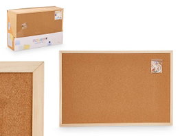 Pincello Tableau d'affichage en liège 40x60 cm, cadre en bois naturel (Set de 12)