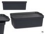 Kipit Boîte en plastique avec couvercle 14 L anthracite 29,5 x 14,3 x 45 cm (Set de 12)
