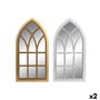 DKD Home Decor Miroir mural Cottage Fenêtre (2 Unités)