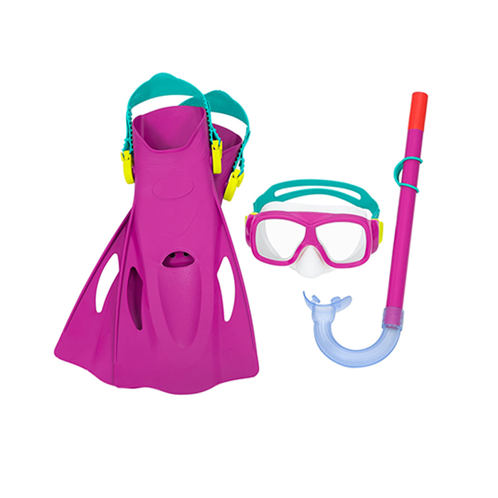 Bestway 25019 Set Snorkel Junior Correa Anatomica pour Enfants +7 Ans Couleur Assortie Plage et Piscine
