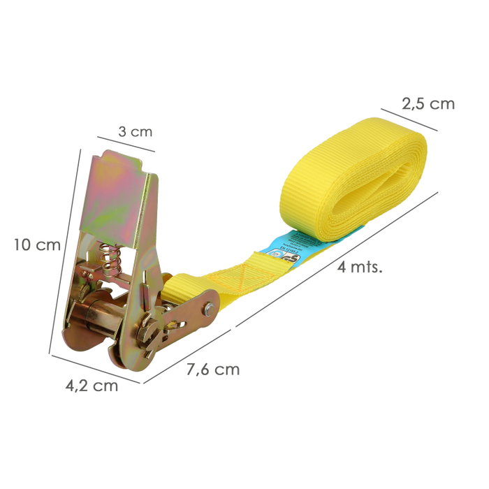WOLFPACK LINEA PROFESIONAL Sangle d'arrimage avec cliquet 25 mm x 4 mètres