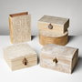 BigBuy Home Set de paniers Blanc Naturel Bois MDF 20 x 20 x 10 cm