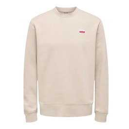 Sweat sans capuche homme Only & Sons Onsdawson Reg Crew Vd Blanc M