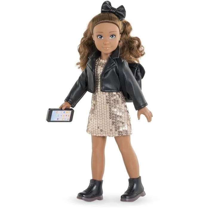 Corolle - Dressing de fête avec 7 accessoires pour poupée mannequin 28 cm - Robe dorée à paillettes, veste, bottes, sac, accessoires Corolle - Dressing de fête avec 7 accessoires pour poupée mannequin 28 cm - Robe dorée à paillettes, veste, bottes, sac, accessoires