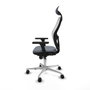 Piqueras y Crespo Chaise de Bureau avec Appui-tête 3D086N1 Gris