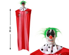 Atosa Déguisement de Clown Rouge avec Cape et Cheveux Vert Néon