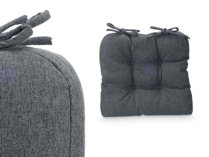 GIFTDECOR Set de 2 coussins de chaise gris foncé 40x40cm