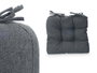 GIFTDECOR Set de 2 coussins de chaise gris foncé 40x40cm