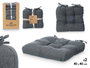 GIFTDECOR Set de 2 coussins de chaise gris foncé 40x40cm