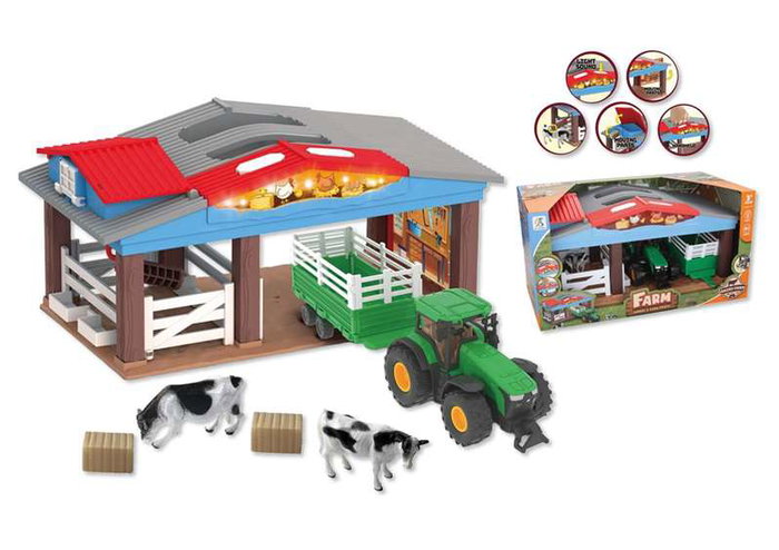 JugaToys Ferme avec tracteur et accessoires, avec lumières et sons