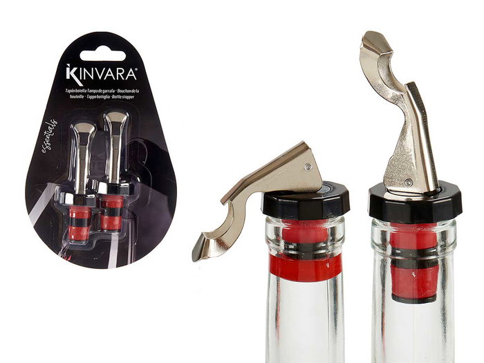 Kinvara Lot de 2 Ferme-bouteilles Métal Silicone Kinvara 12x18.5x3.5 cm (Set de 36) Kinvara Lot de 2 Ferme-bouteilles Métal Silicone Kinvara 12x18.5x3.5 cm (Set de 36)
