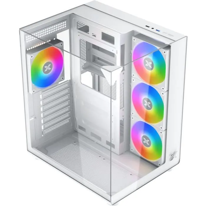 Xigmatek Aqua Compact Arctic Blanc - Boîtier PC Cube avec 4 Ventilateurs A-RGB 120mm, Panneaux en Verre Trempé, Format ATX, Ports USB 3.0 et HD Audio Xigmatek Aqua Compact Arctic Blanc - Boîtier PC Cube avec 4 Ventilateurs A-RGB 120mm, Panneaux en Verre Trempé, Format ATX, Ports USB 3.0 et HD Audio