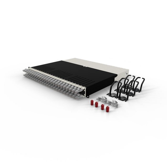 PATCHBOX patchbox.one Système de Gestion de Câbles 8RU Cat.6a UTP 24 Câbles Rétractables pour Baie Réseau - Rack 19" Gris