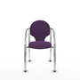 Silla Hellín tapizada con Tela color Morado. Brazos fijos