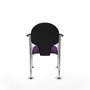 Silla Hellín tapizada con Tela color Morado. Brazos fijos