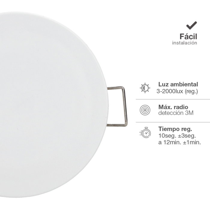 GSC Evolution James Détecteur de présence encastré au plafond Blanc
