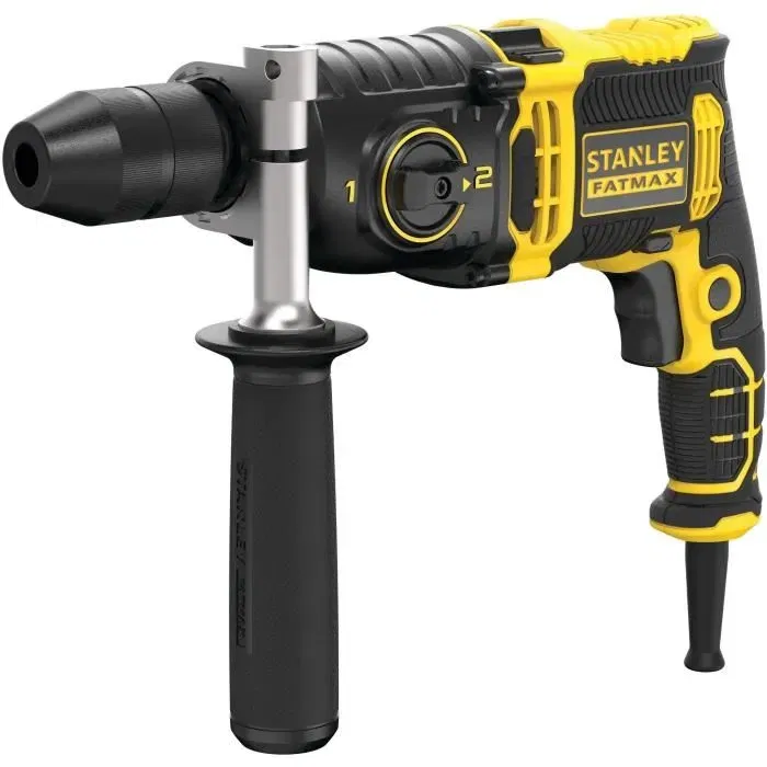 Stanley Fatmax Perceuse à Percution Filaire FMEH850K-QS 850W, Mandrin Métal 13mm, 2 Vitesses (1100/3200 tr/min), Pour Béton