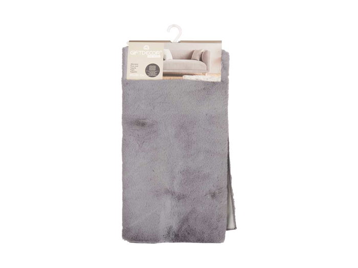 Giftdecor Tapis Poil Court Gris Foncé 60x90 cm Polyester (Set de 6)