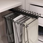 Emuca Porte-pantalons extractible, 11 tiges, guides d'extraction totale, Acier, Peint en noir