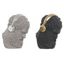 Home ESPRIT Figurine Décorative Casque Noir Gris Doré Argenté (2 Unités)