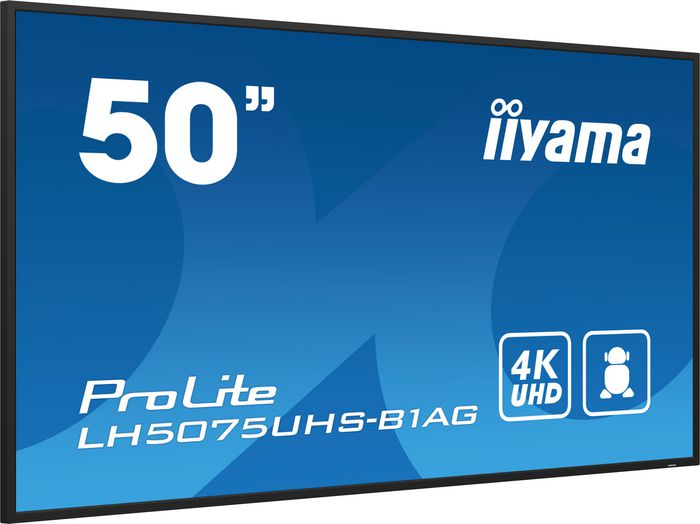iiyama Écran digital 50" UHD 3840x2160 Panneau VA avec Android 11, HDMI, DisplayPort, WiFi et Haut-parleurs intégrés