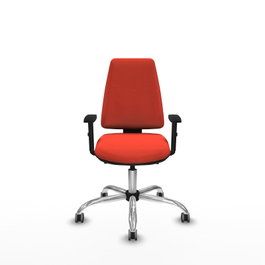 PIQUERAS Y CRESPO Chaise Elche Asynchrone Tissu Orange foncé Structure chromée