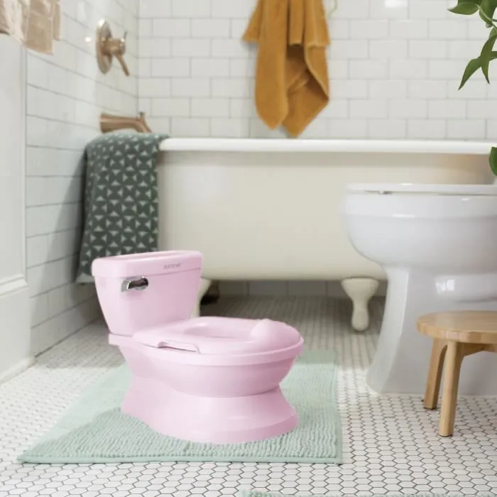 Ingenuity Mini Toilette fille, pot d'apprentissage avec chasse d'eau musicale, réducteur inclus et couvercle amovible