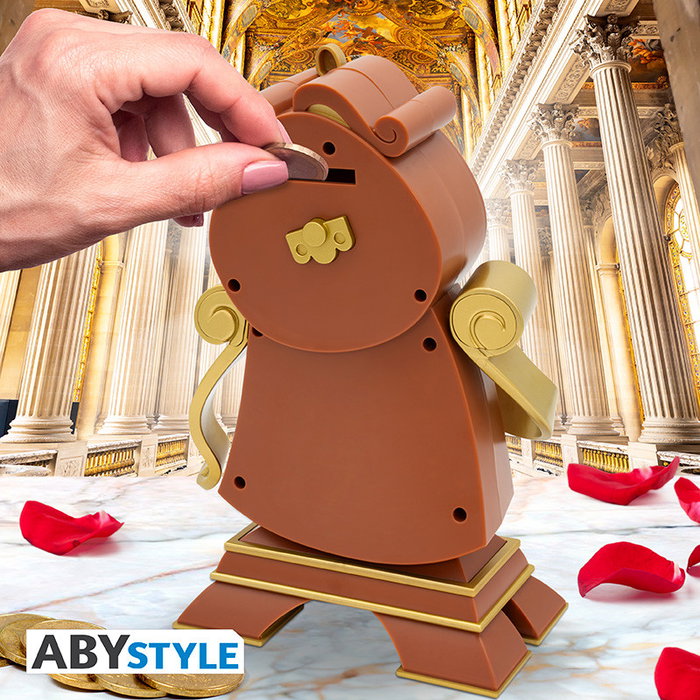 Abystyle Tirelire Figurine Disney La Belle et la Bête Cogsworth porcelaine