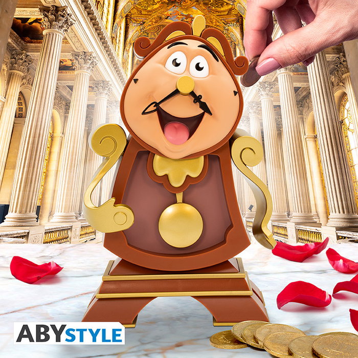 Abystyle Tirelire Figurine Disney La Belle et la Bête Cogsworth porcelaine