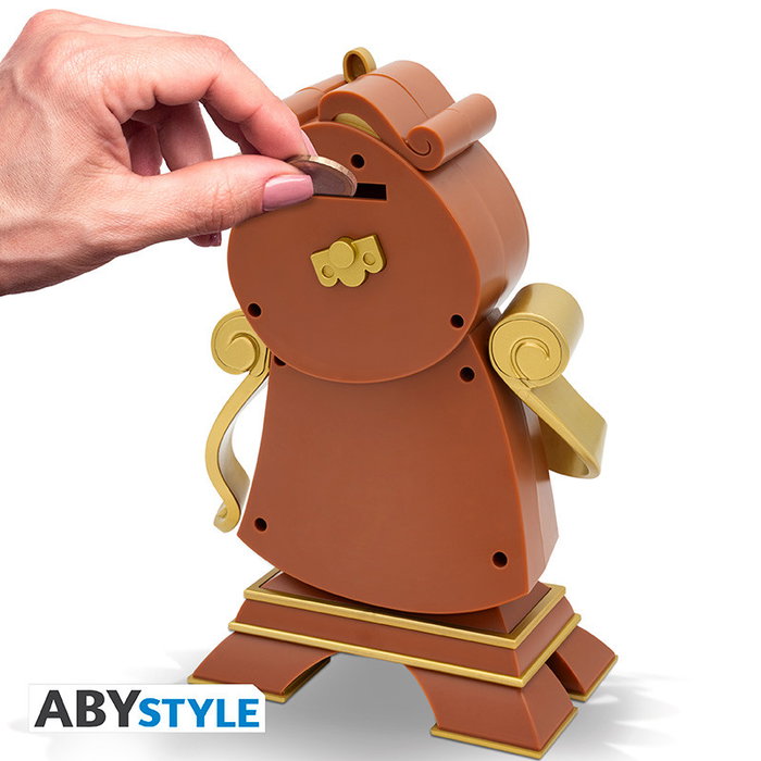 Abystyle Tirelire Figurine Disney La Belle et la Bête Cogsworth porcelaine