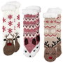 Sensly Chaussettes Sherpa Animal Collection Noël