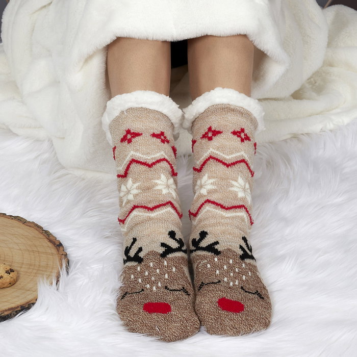 Sensly Chaussettes Sherpa Animal Collection Noël