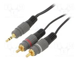 GEMBIRD Câble Jack 3,5mm vers 2 RCA, 2,5m, doré