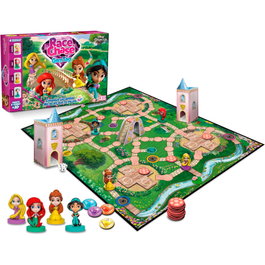 FOURNIER - Jeu de société Race Chase avec les Princesses Disney en espagnol - Pour 2 à 4 joueurs - À partir de 4 ans