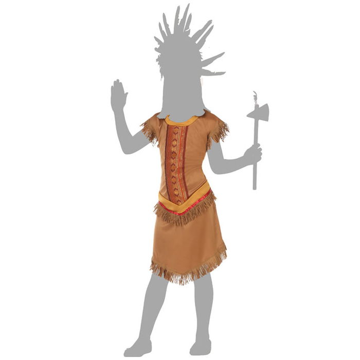 Déguisement Indien Fille Enfant 10-12 Ans - Costume Lejano Oeste Western Tematique Indios Vaqueros