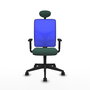 Piqueras y Crespo Chaise de Bureau Motilla avec Appui-tête et Mécanisme Synchrone, Vert Bouteille et Bleu