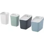 Curver - Lot de 4 poubelles Ready to Collect - 2 x 10 litres + 2 x 20 litres - Blanc, Vert, Bleu, Gris - Pour tri sélectif
