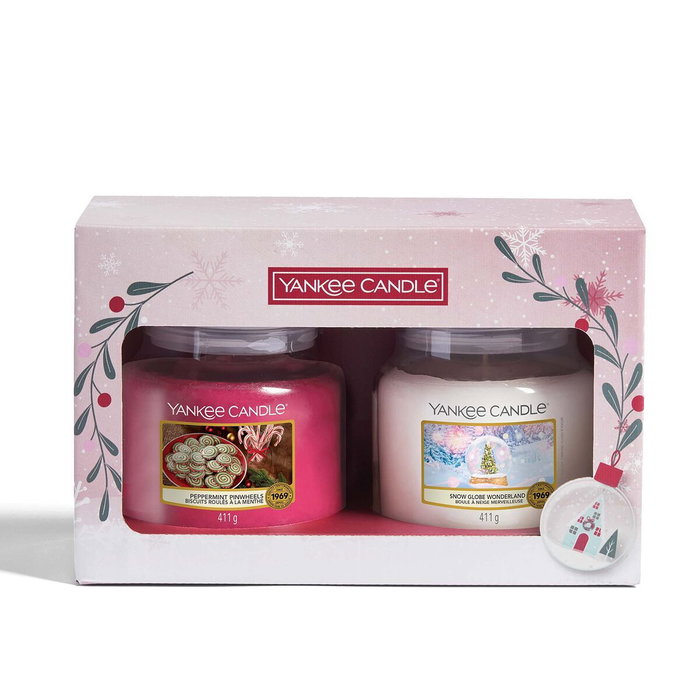 Yankee Candle Set Snow Globe Wonderland et Peppermint Pinwheels Yankee Candle Set Snow Globe Wonderland et Peppermint Pinwheels