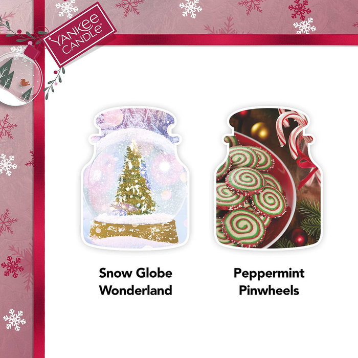 Yankee Candle Set Snow Globe Wonderland et Peppermint Pinwheels Yankee Candle Set Snow Globe Wonderland et Peppermint Pinwheels