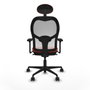Piqueras y Crespo Chaise de Bureau avec Appui-tête 3D036N1 Orange Foncé