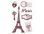 Innspiro Set de tampons acryliques Souvenirs de Paris 9,5x14,5cm