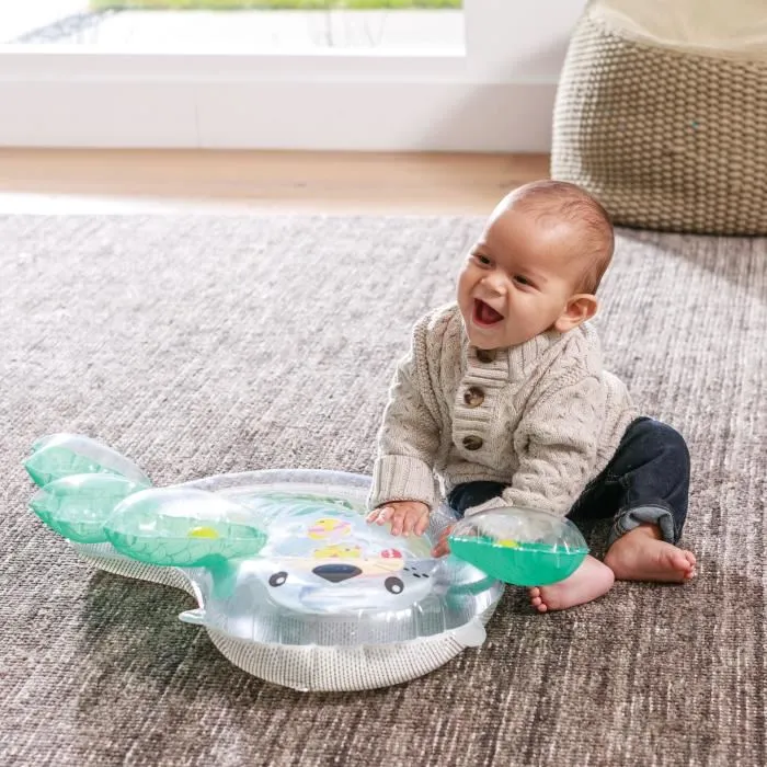Infantino Tapis d'eau Sensoriel Otarie Géant avec Hochet et Grelots, Jeu Multisensoriel pour Bébé