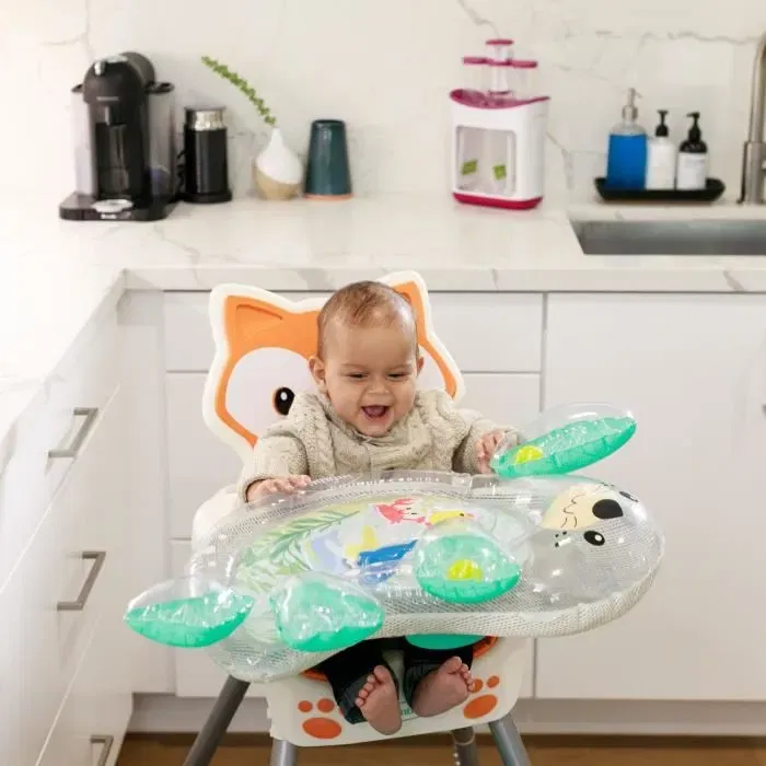 Infantino Tapis d'eau Sensoriel Otarie Géant avec Hochet et Grelots, Jeu Multisensoriel pour Bébé